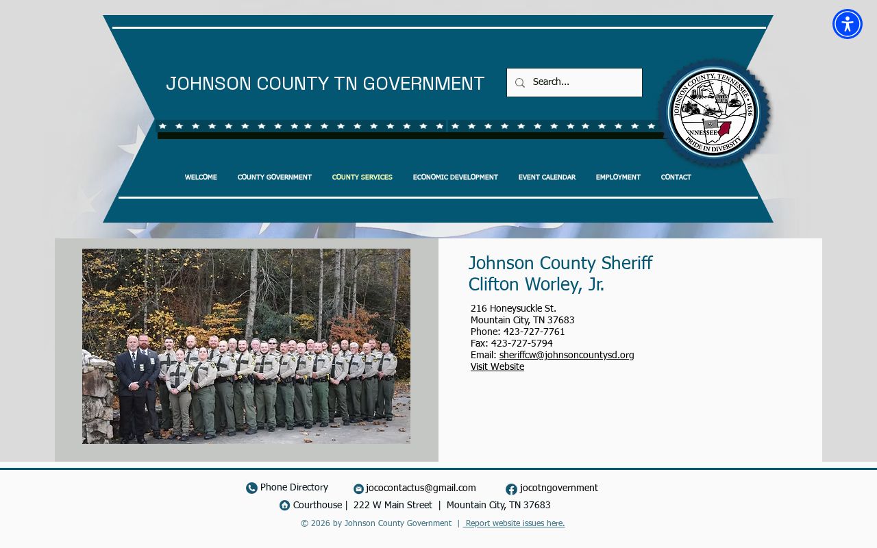 Johnson County arrest lookup showing official sheriff and jail contacts